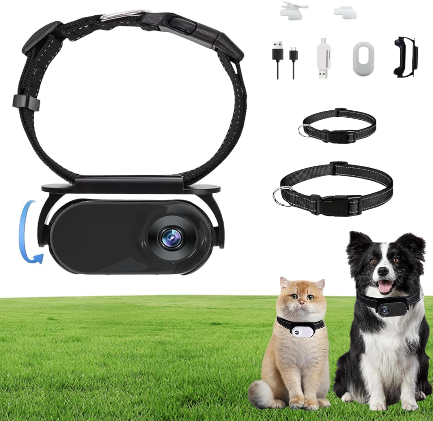 Waterproof Dog Camera 2.0-1080p Pet Action Camera with Real-time Feed, Mini Wireless Cat Camera, Includes 32gb Sd Card for Pets & Dogs White