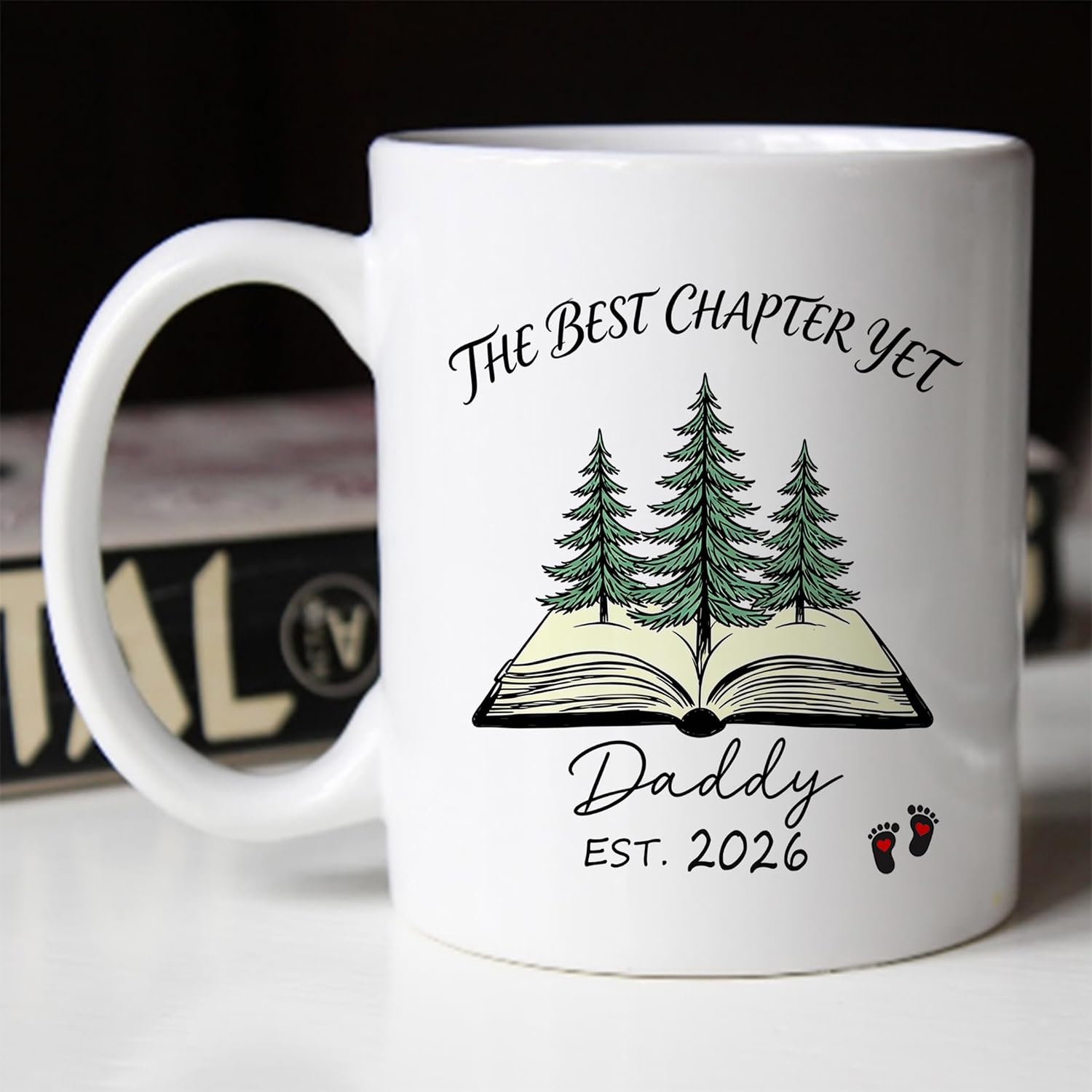 Daddy Est 2026 Gifts, The Best Chapter Yet Daddy Est 2026 Mug, Pregnancy Announcement Christmas Fathers Day Birthday Gift for Brother to New Father, First Time Dad To Be Gifts 11oz white image 5