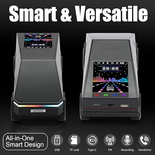 Miniatura 5 de Altavoz Bluetooth de reproducción futurista de camión, modelo inalámbrico portátil con pantalla de visualización, estéreo HD, emparejamiento TWS,
