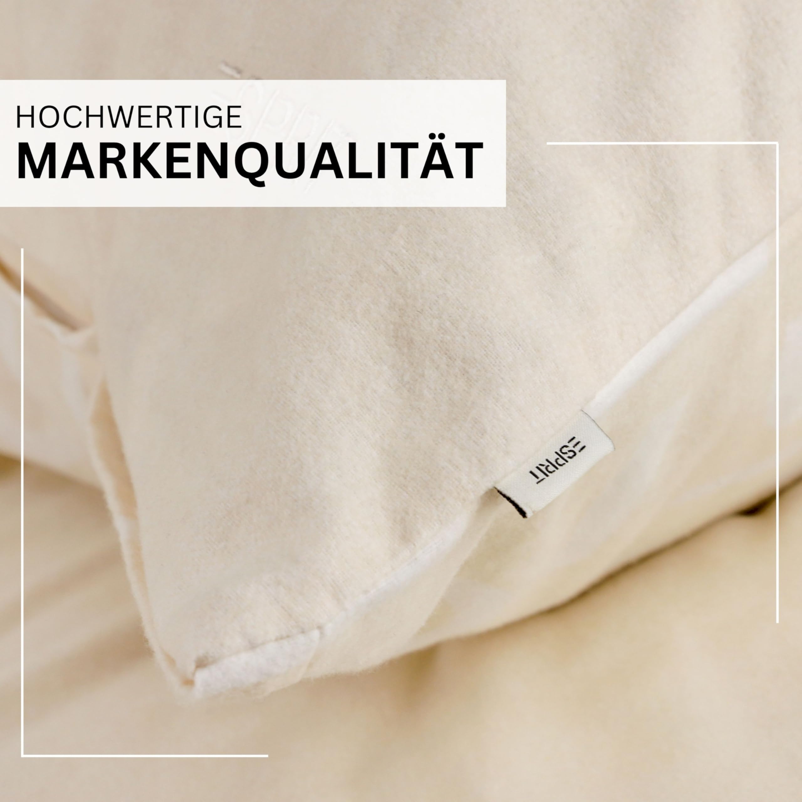 Esprit Ropa de cama de franela, 140 x 200 cm, algodón beis, lujoso, ropa de cama de 2 piezas, ecológico, suave, cálido y mullido, 1 funda de edredón de 140 x 200 cm y 1 funda de almohada de 70 x 90 cm