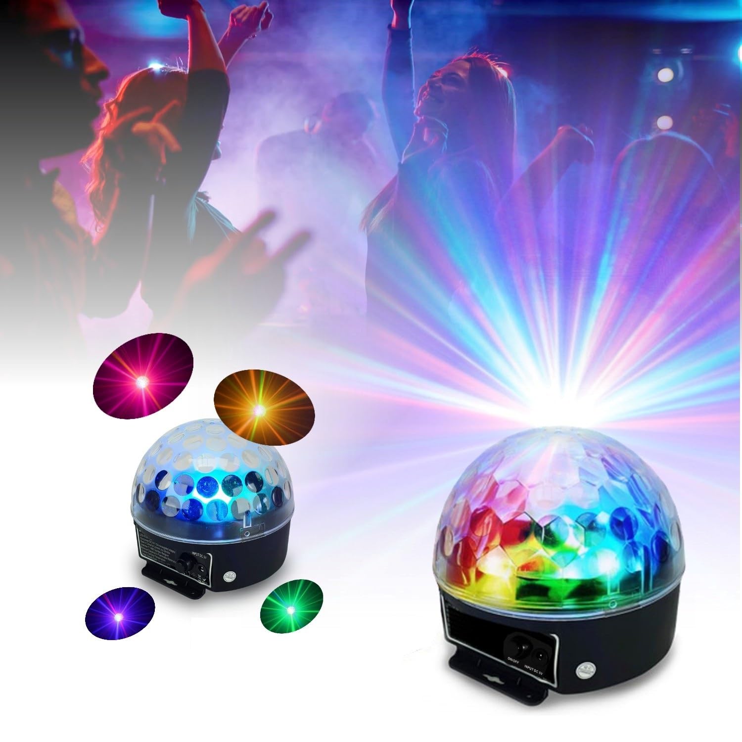 Party - PACK DE 4 JEUX DE LUMIERE Dj DERBY - STROBOSCOPE - PROJECTEUR - ASTRO - BAR CLUB DISCO SOIREE PA SONO ANNIVERSAIRE CADEAUX