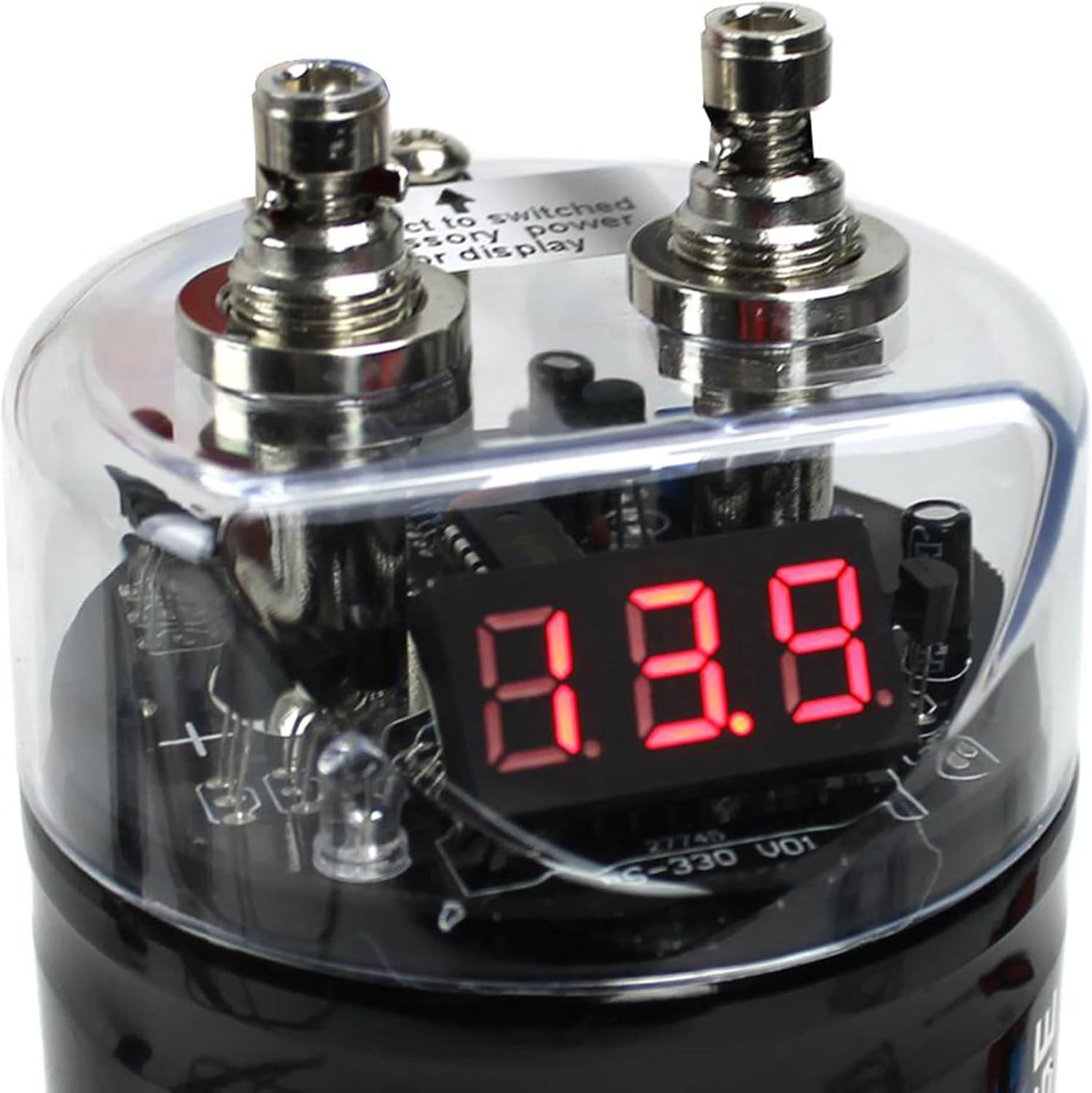 Boss Audio CPBK2 2 Farad 20-Volt LED Digital Voltage Car Audio Power Capacitor & Soundstorm AKS8 8 Gauge Car Amplifier Amp Complete Wiring Kit