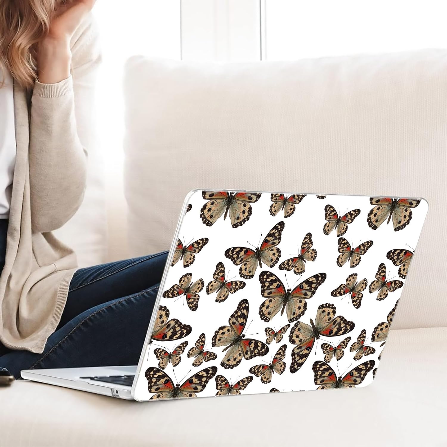 Compatible with MacBook Neo 13-inch, Hard Shell Case with Keyboard Cover and Screen Protector (A3404 A18 Pro chip, 2026 Release) - Butterflies MD8537