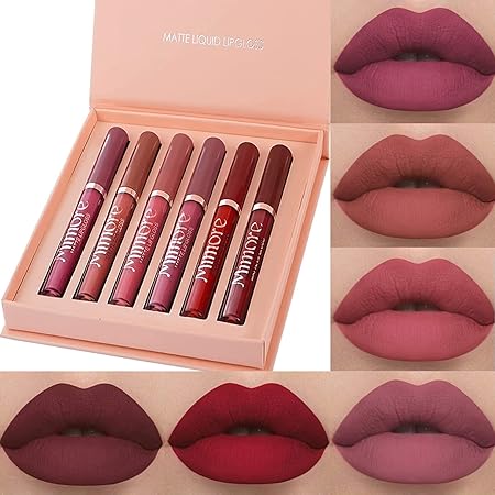 Amazon Com Okenten 6 Colors Liquid Matte Lipstick Set Matte Lipstick Long Lasting Wear Non Stick Cup Not Fade Matte Lips Stick Waterproof Kiss Proof Durable Nude Lipstick Set Everything Else
