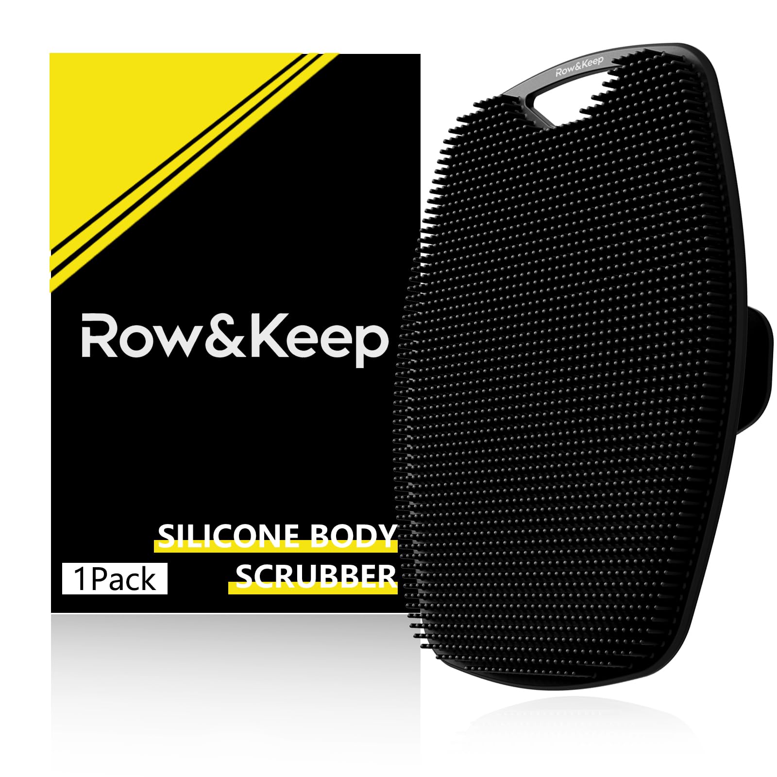 Scrubber per il corpo in silicone di alta qualità, in silicone per la pulizia nutriente ed esfoliante della pelle, setole che aumentano la schiuma con impugnatura ergonomica antiscivolo