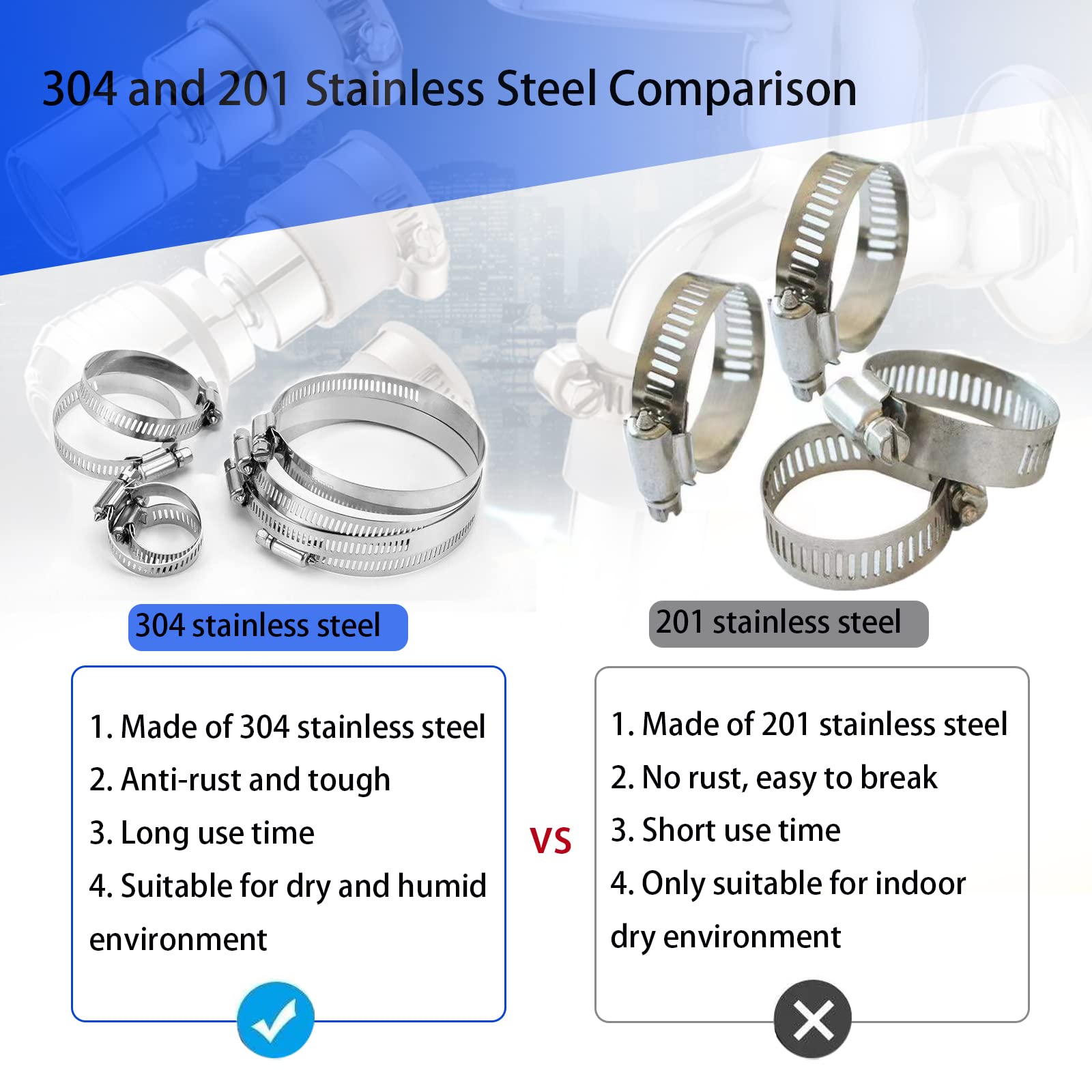 304 Collier De Serrage Inox,Collier De Serrage Métallique