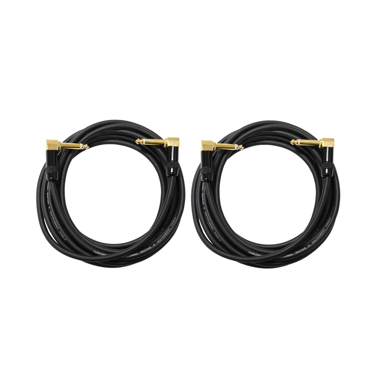 Audio2000's C27012P2 12 Feet 1/4" TS Right Angle To 1/4" TS Right Angle Cable (2 Pack)