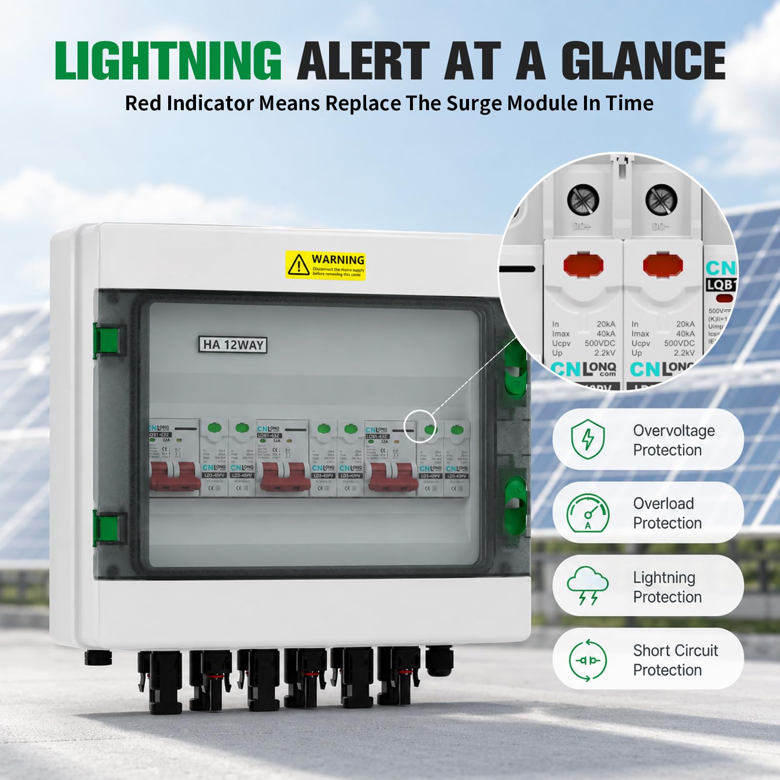 Ochrona przeciwprzepięciowa PV, 32A/DC 1000 V ochrona odgromowa wyłącznik nadprądowy
