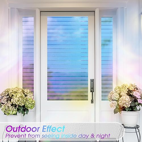 Miniatura 5 de Coavas Película de privacidad para ventana de vitral, película de vidrio esmerilado, bloqueo de calor, adhesivos estáticos, adhesivos decorativos no