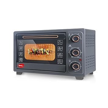 Pigeon Oven Toaster Grill 30 Liters OTG with Rotisserie, Oven Toaster and Grill for Grilling and Baking Cakes (Grey)