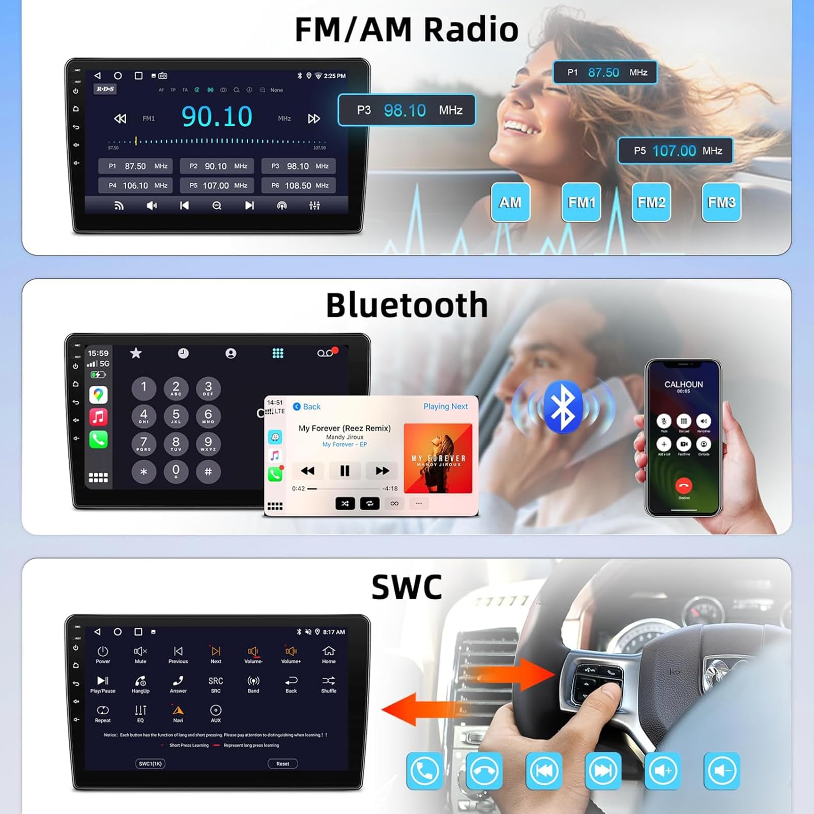 Radio Estéreo para Coche para O-pel Grandland X Crossland X 2016-2020, IPS de 9 Pulgadas Compatible con CarPlay Android Auto Navegación GPS Controles en el Volante y Cámara de Visión(Size:4Core 2+32G)