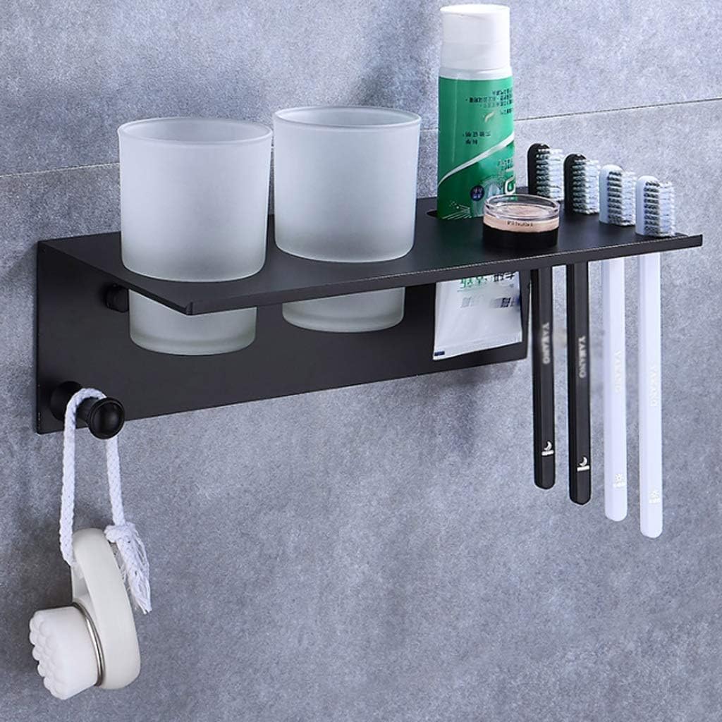 Toothbrush Holder Wall Mounted - Dual-use Bathroom Basket Cup with Rack Travel Toothpaste