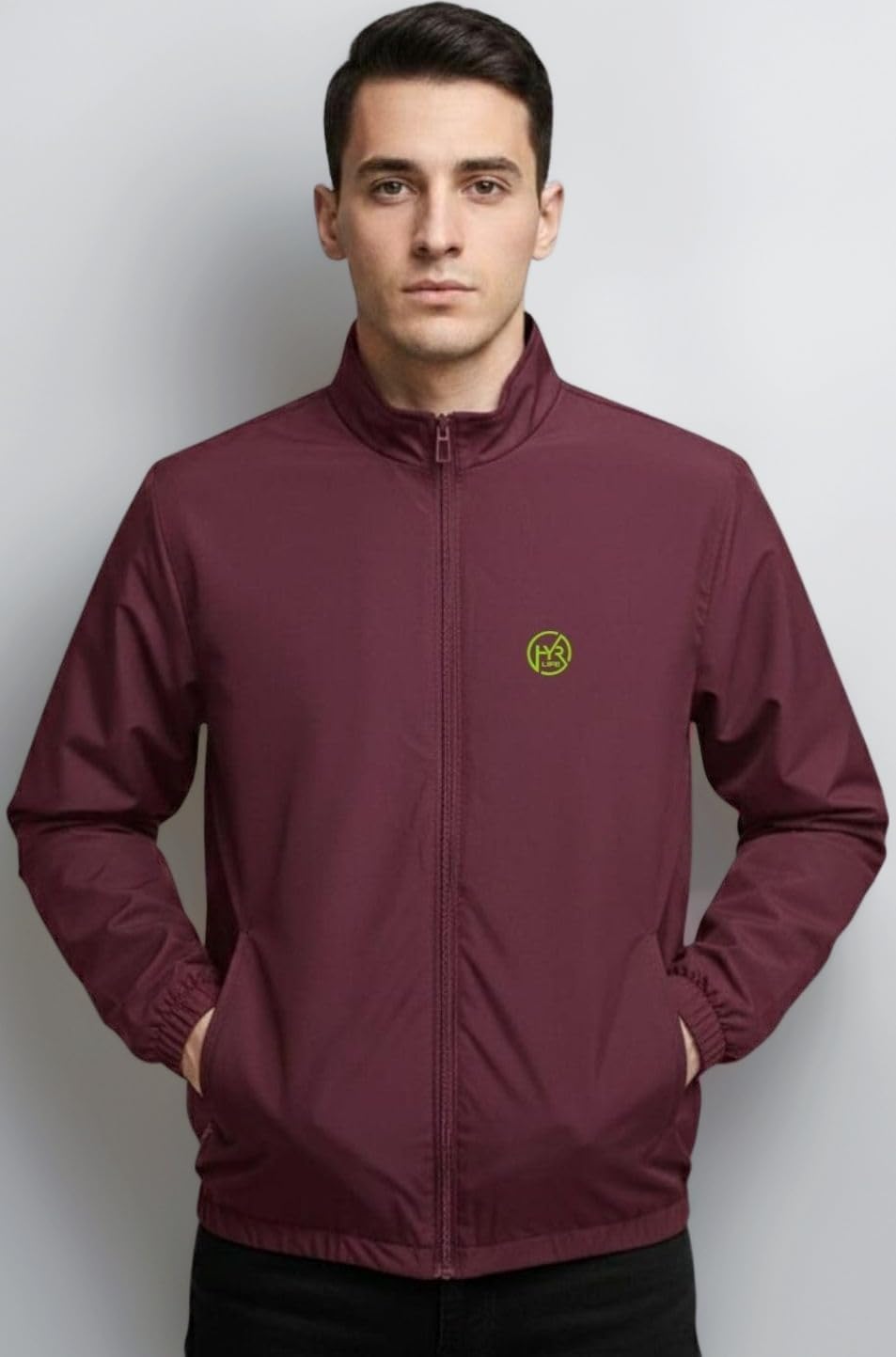 Men Lightweight Zip Up Jacket Full Sleeve Stand Collar Comfortable Regular Fit Jacket For Men