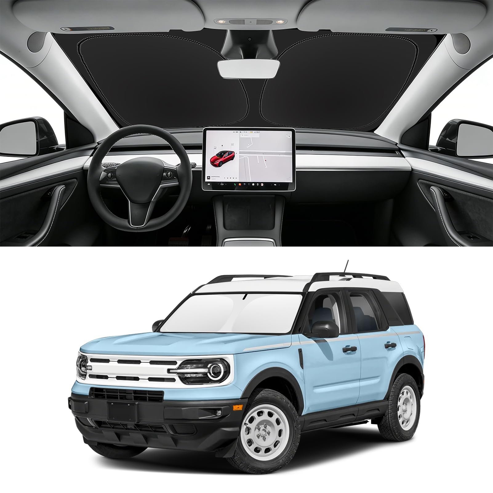 Custom Fit Windshield Sun Shade for Ford Bronco Sport 2021-2026