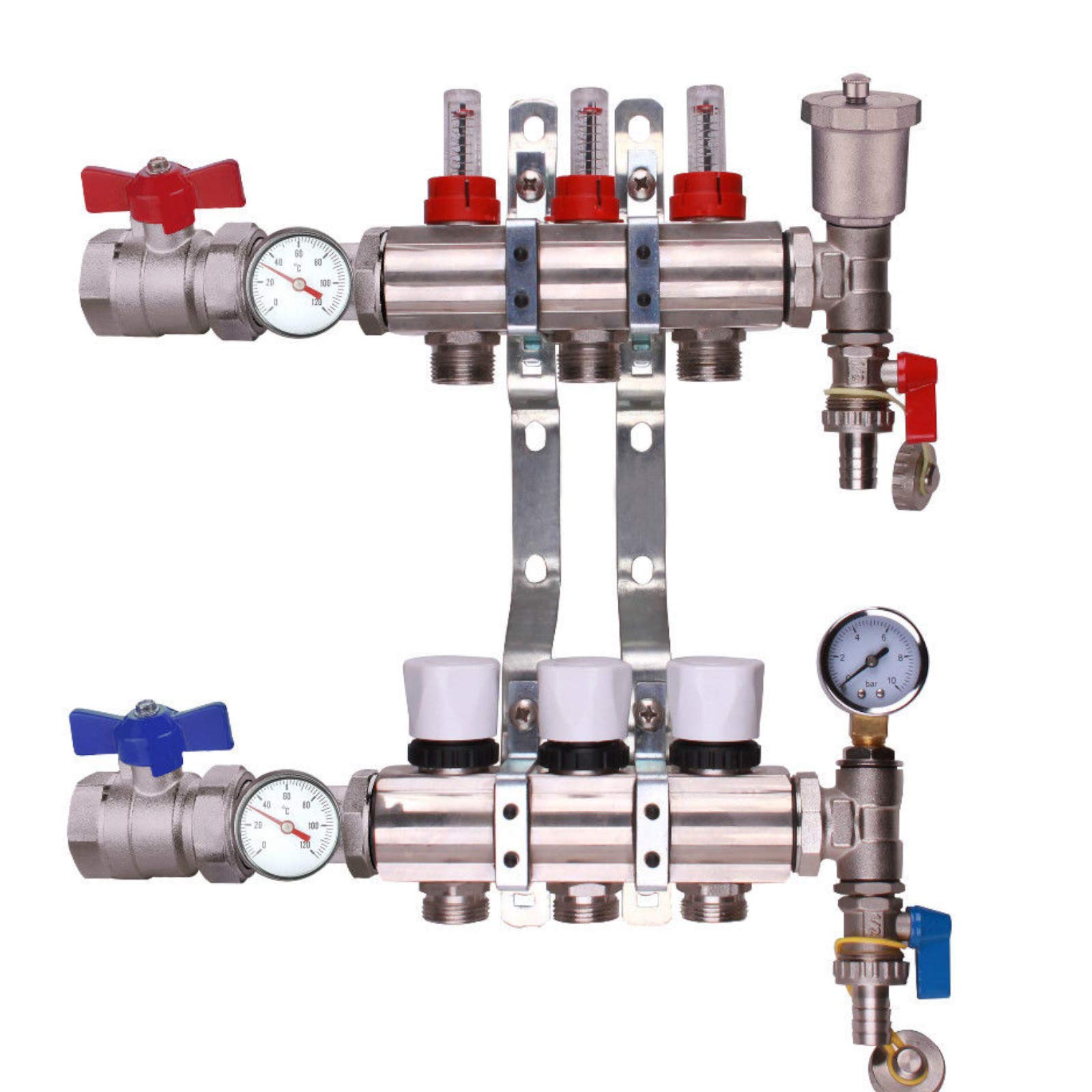 Buy Water Underfloor Heating Kit Manifold 3 Ports Complete with 16 X