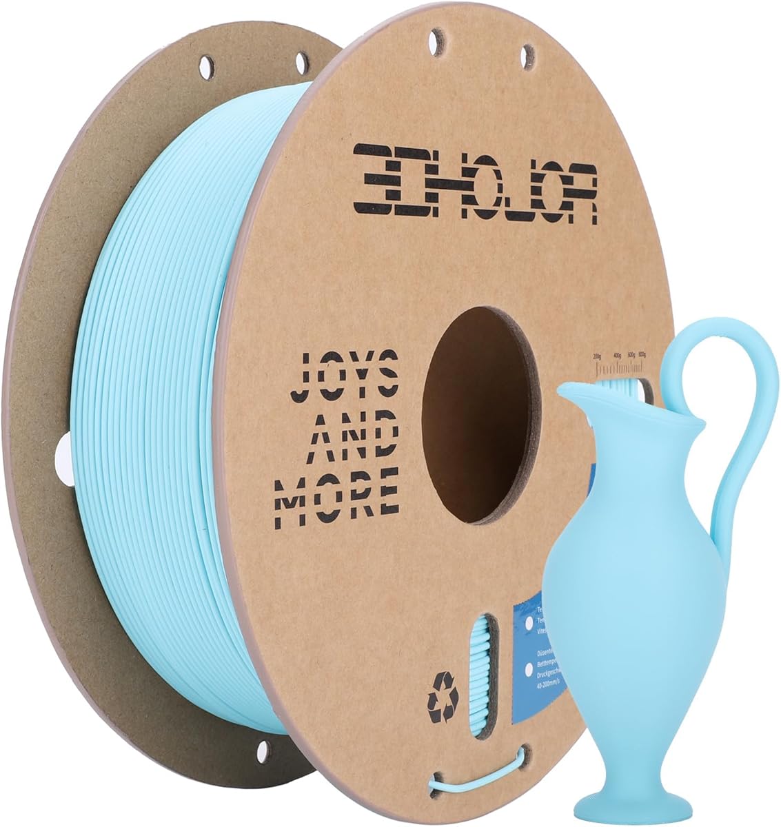 Matte PLA Filament 1.75mm Light Blue, PLA 3D Printer Filament, 1kg Spool (2.2lbs) PLA Filament, Fit Most FDM 3D Printer