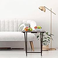 Vista 2 de PJ Wood Juego de 5 piezas, 4 mesas plegables de madera para TV con estante de almacenamiento, nogal