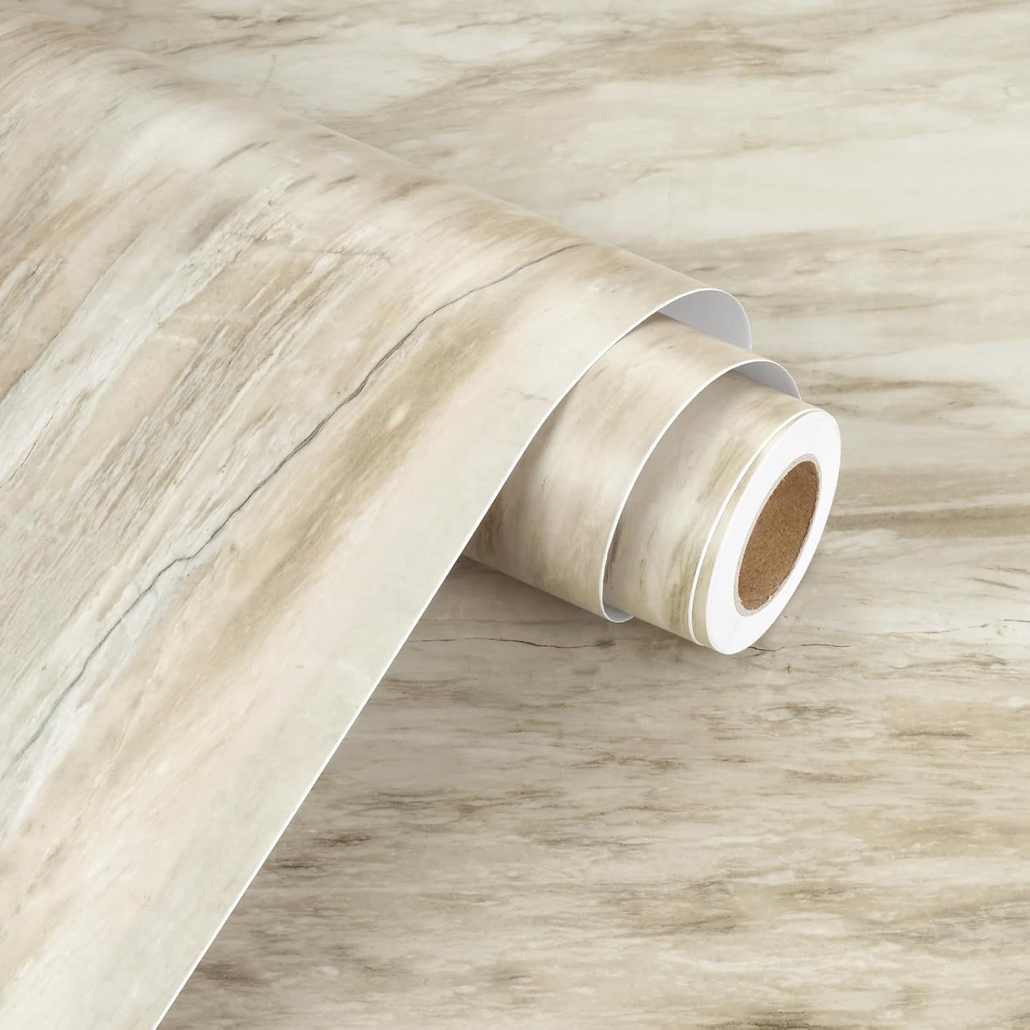 WESTICK Neutral Wood Wallpaper Peel and Stick Countertops Waterproof Wood Grain Contact Paper for Tables Slef Adhesive Removable Glossy Wooden Vinyl Wrap for Cabinets Desk Bathroom 15.8" x 80"