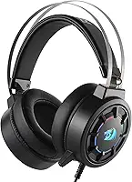 Headset Gamer Redragon Grendel RGB Preto USB Drivers 40mm Iluminação Lateral Arco Suspenso com Ajuste de Volume H314-RGB