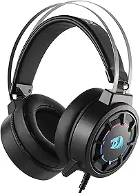 Headset Gamer Redragon Grendel RGB Preto USB Drivers 40mm Iluminação Lateral Arco Suspenso com Ajuste de Volume H314-RGB