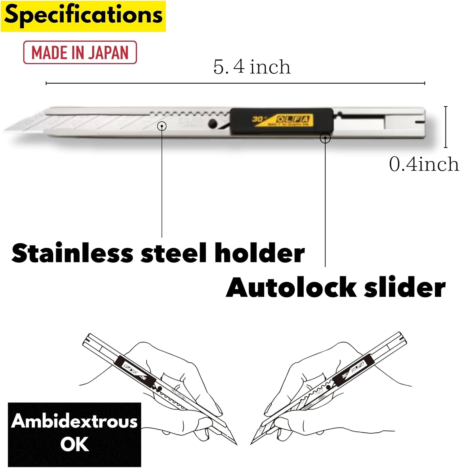 Auto-Lock Utility Knife (141B) & A5 Cutting Mat (8"x6") – Crafts, Hobby Knife Set with 10 Extra Blades, Self-Healing & Cute Liberty Cat Papercut Templates