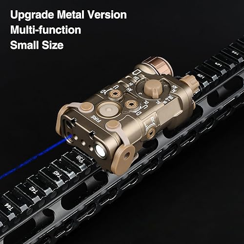 Miniatura 9 de NOBUHIRO Caja de metal Airsoft PEQ para visión láser táctica, 10 modos con láser rojoverde+luz blanca+láser IR para modos