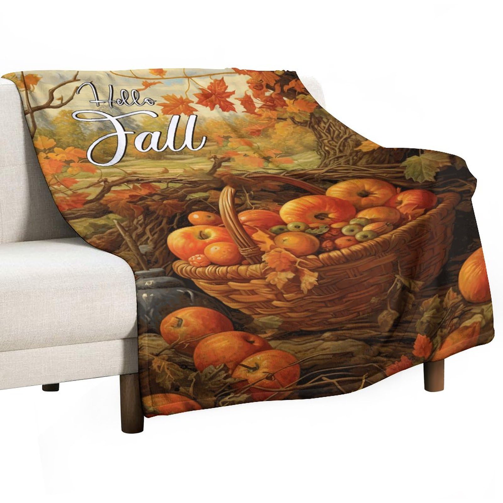 Couverture polaire Hello Fall en peluche ultra douce et finitions premium