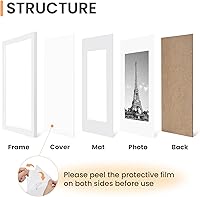 Vista 3 de upsimples - Portarretratos para galería de fotografías en la pared, marcos para fotos de 8 x 10 pulgadas con paspartú u 11 x 14 pulgadas sin Blanco