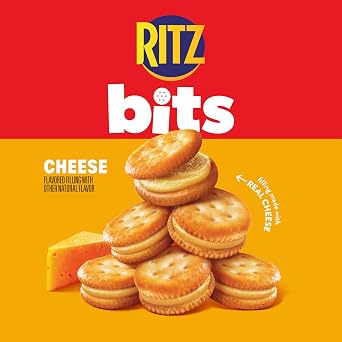 RITZ Bits Cheese Sandwich Crackers, Bulk Lunch Snacks, 48 Snack Packs (4 Boxes) | Individually Wrapped
