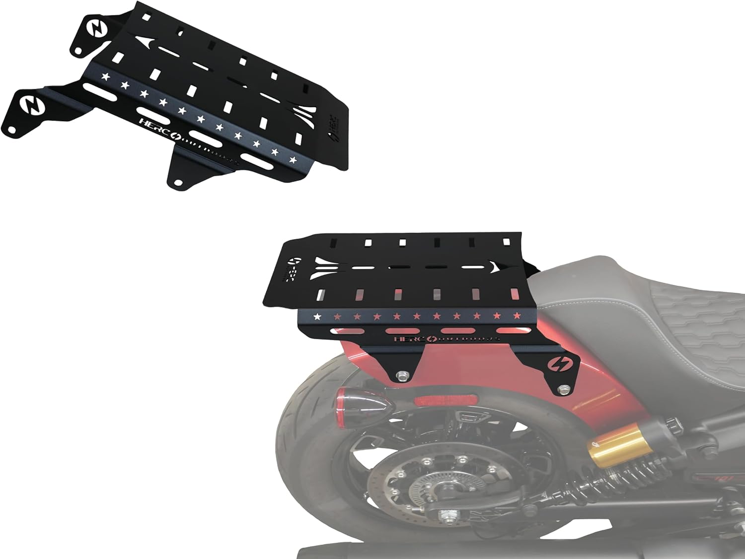 Rear Rack for Indian Scout Bobber 2025 – Motorcycle Cargo Rack & Luggage Carrier – Heavy-Duty Steel – Easy Bolt-On Installation – Made in USA
