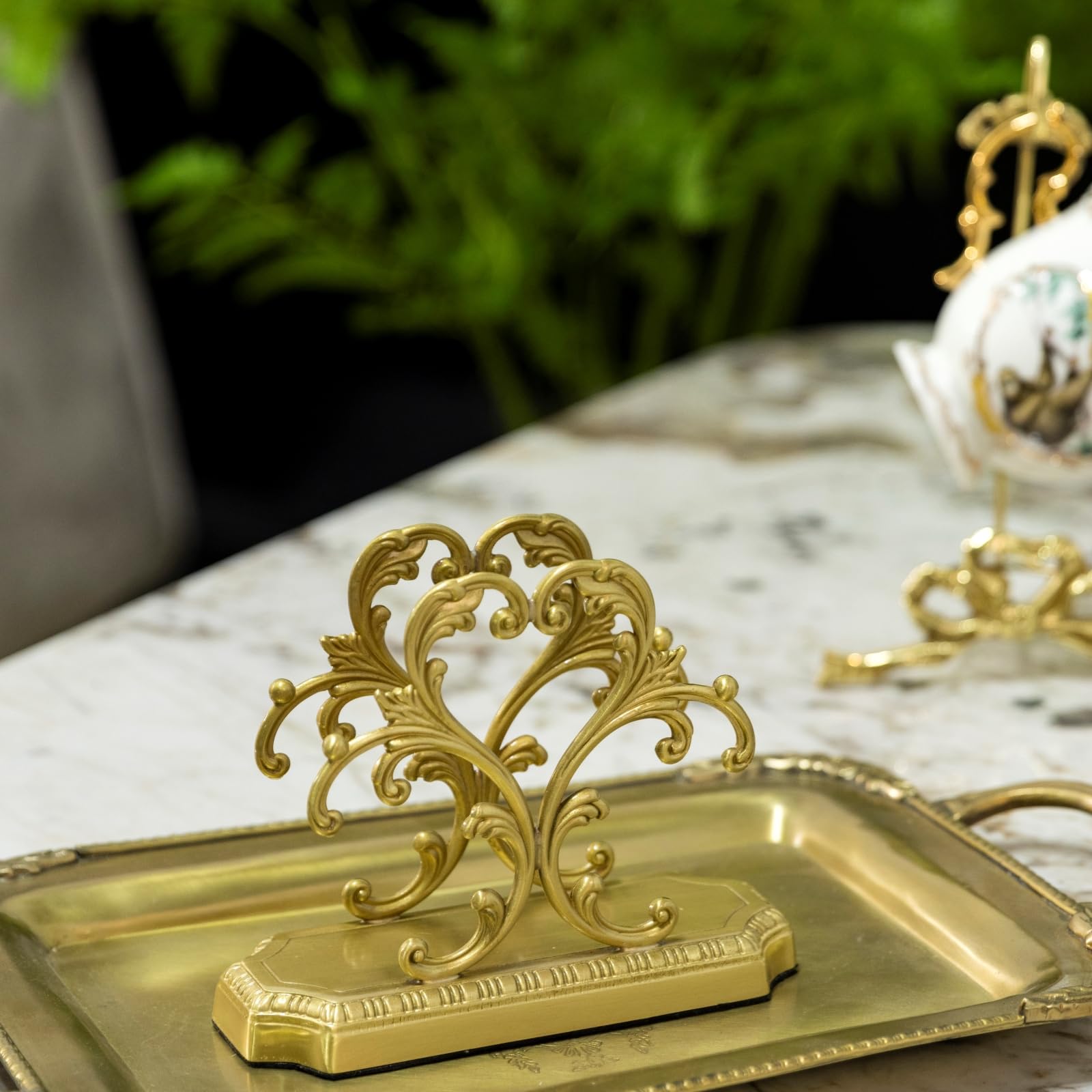 1 juego, dispensador de toallas de papel de latón, soporte para tarjetas de visita, servilletero, servilletero de encimera de cocina, mesa de comedor, centro de mesa, decoración del hogar