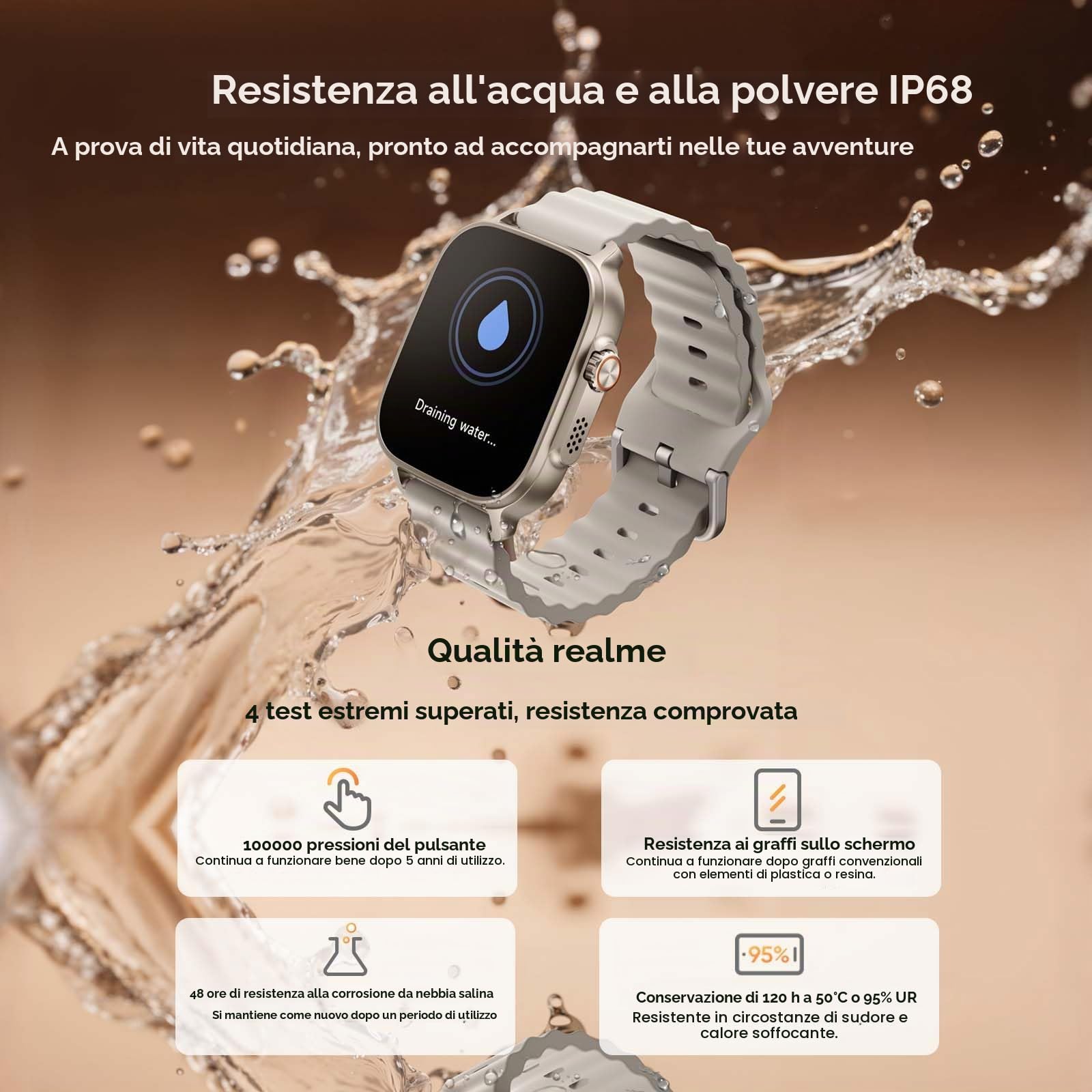 realme Watch 5 Smartwatch con Batteria da 20 Giorni, Orologio Intelligente con GPS, 108 Modalità Sportive, Monitoraggio della Salute, Chiamate Bluetooth, IP68/NFC, Argento