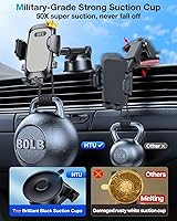 Vista 2 de HTU Soporte de teléfono celular para automóvil, [potente ventosa], soporte de teléfono de automóvil para salpicadero, parabrisas, ventilación de Gris