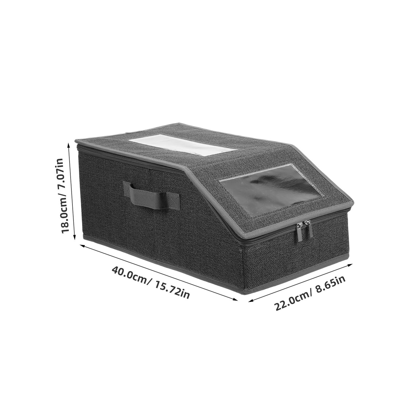 TOYANDONA Caja Organizadora de Gorras de Béisbol Plegable Transparente | 2 Piezas, Ventana Clara y Asa Lateral, Base Apilable con Cierre de Cremallera y Tarjeta Lateral