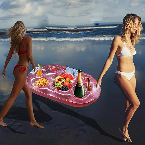 Miniatura 6 de Soporte inflable flotante para bebidas para fiesta en la piscina, accesorios para tazas, decoración de natación, regalos de fiesta en la playa para