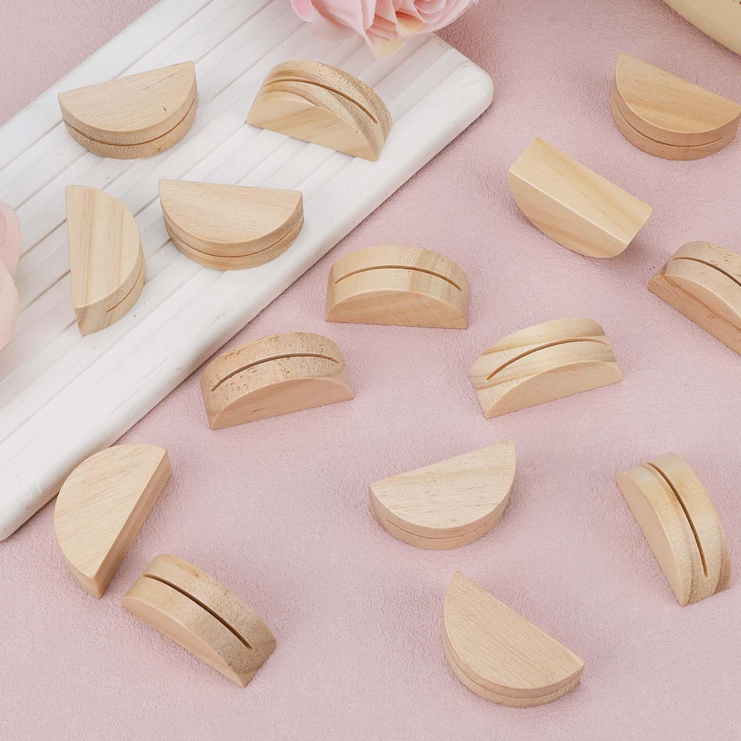 Tinoaly 30 Supports Numéros De Table Demi-Cercle En Bois - Porte-Cartes Réutilisables Pour Mariages, Restaurants Et Banquets