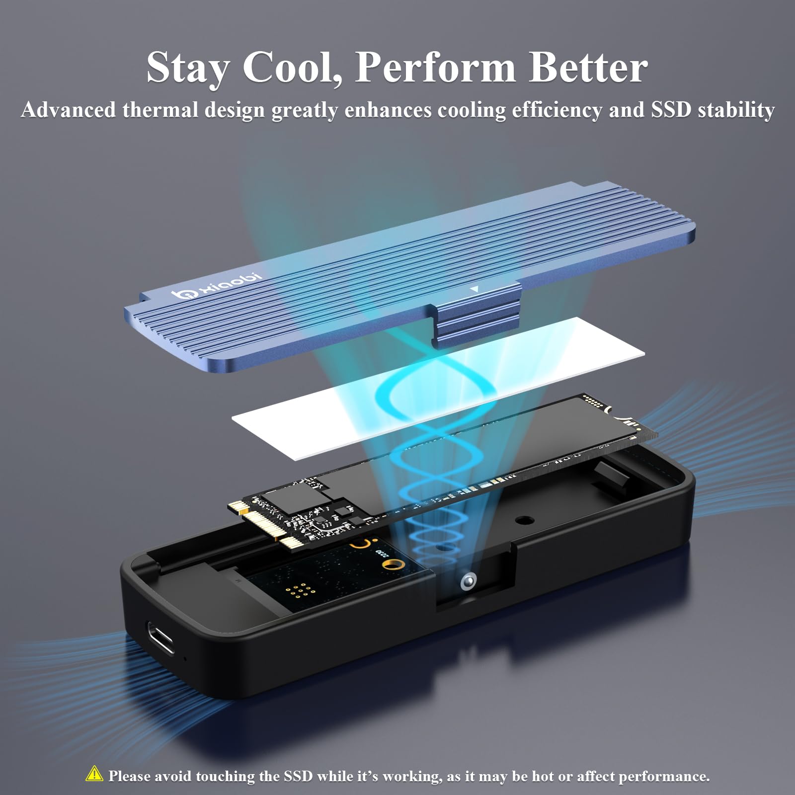 Enclosure NVMe, installazione senza attrezzi, adattatore PCIe M.2 M.2 Gen 2 (10 Gbps) a M.2 NVME M-Key/(B+M) Key PCIe M.2 Supporto UASP e Trim, per SSD 2230/2242/2260/2280