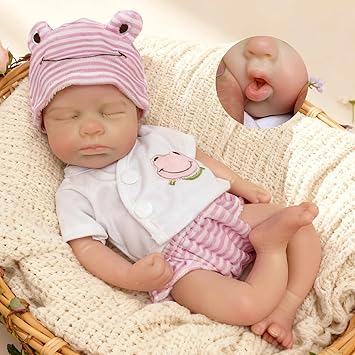 OtardDolls Silicone Reborn Baby Dolls 33cm Full Body Girl Lifelike Handmade Painted Dolls Silicone Reborn Babies for Kids