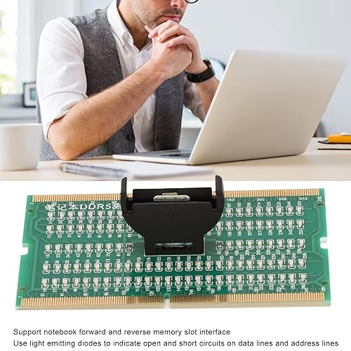 Miniatura 4 de Probador de memoria para laptop, ranura de memoria DDR5 hacia adelante y hacia atrás, tarjeta de prueba de ranura de memoria PCB con luz, material