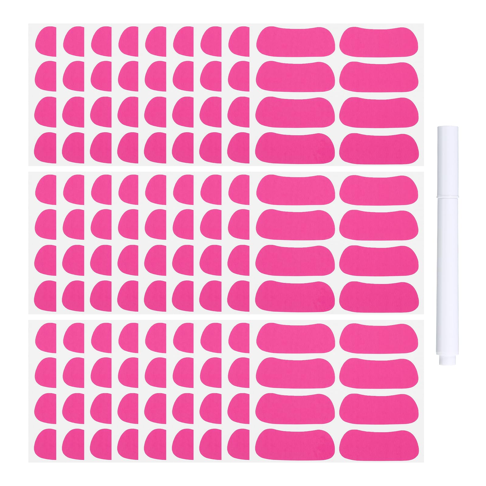 PATIKIL 112 Pairs Sports Eye Black Stickers, Under Eye Black Strips Football Face Stickers Breathable Eyeblack Sticker with Pencil for Baseball Fans on Game Day, Pink