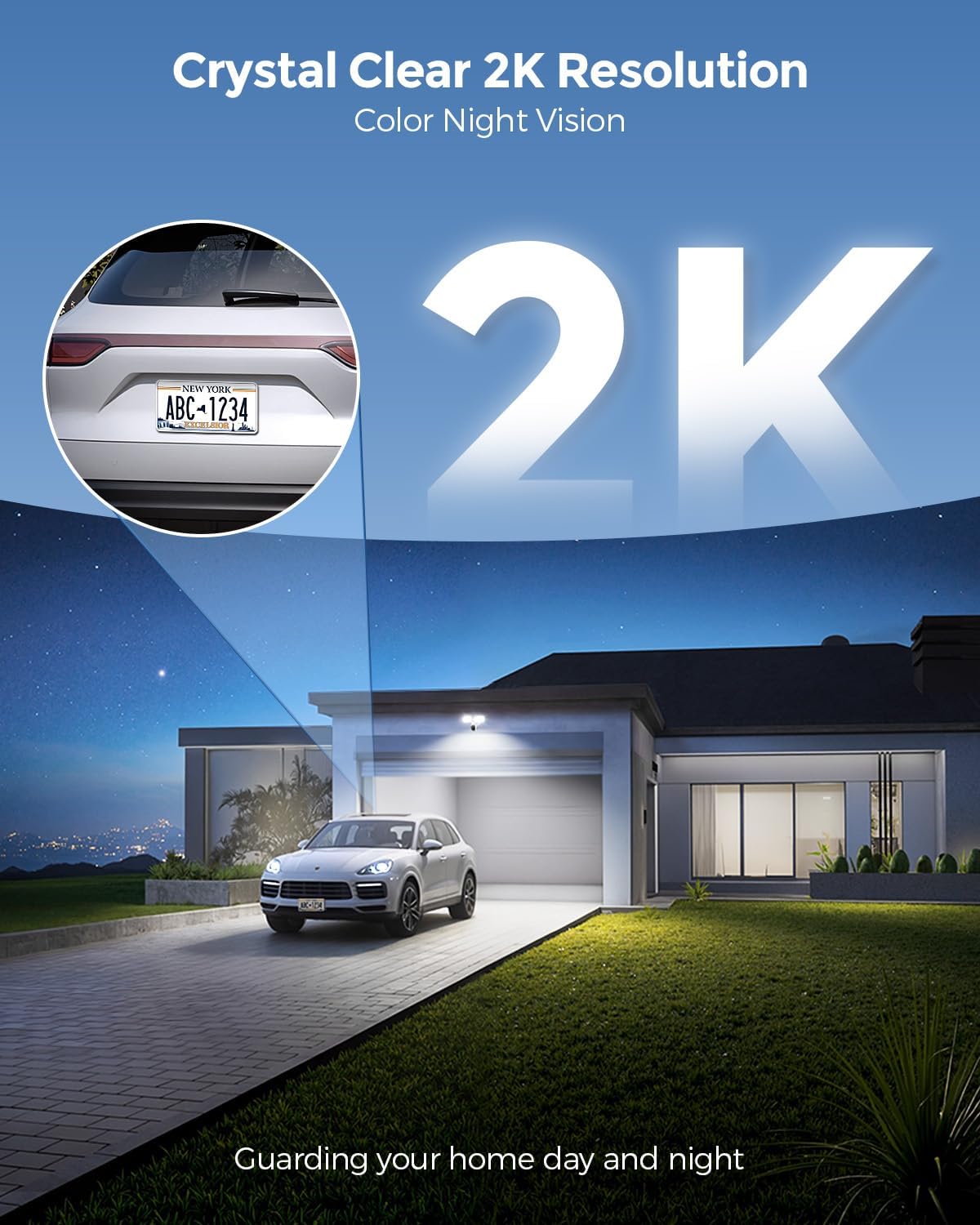 Onforu 2K Hardwired Floodlight Camera, 3500LM Motion Activated Outdoor Security Camera, 5G/2.4G WiFi Color Night Vision | 2-Way Audio | Siren | 24/7 Recording | IP65 Weatherproof | Works with Alexa