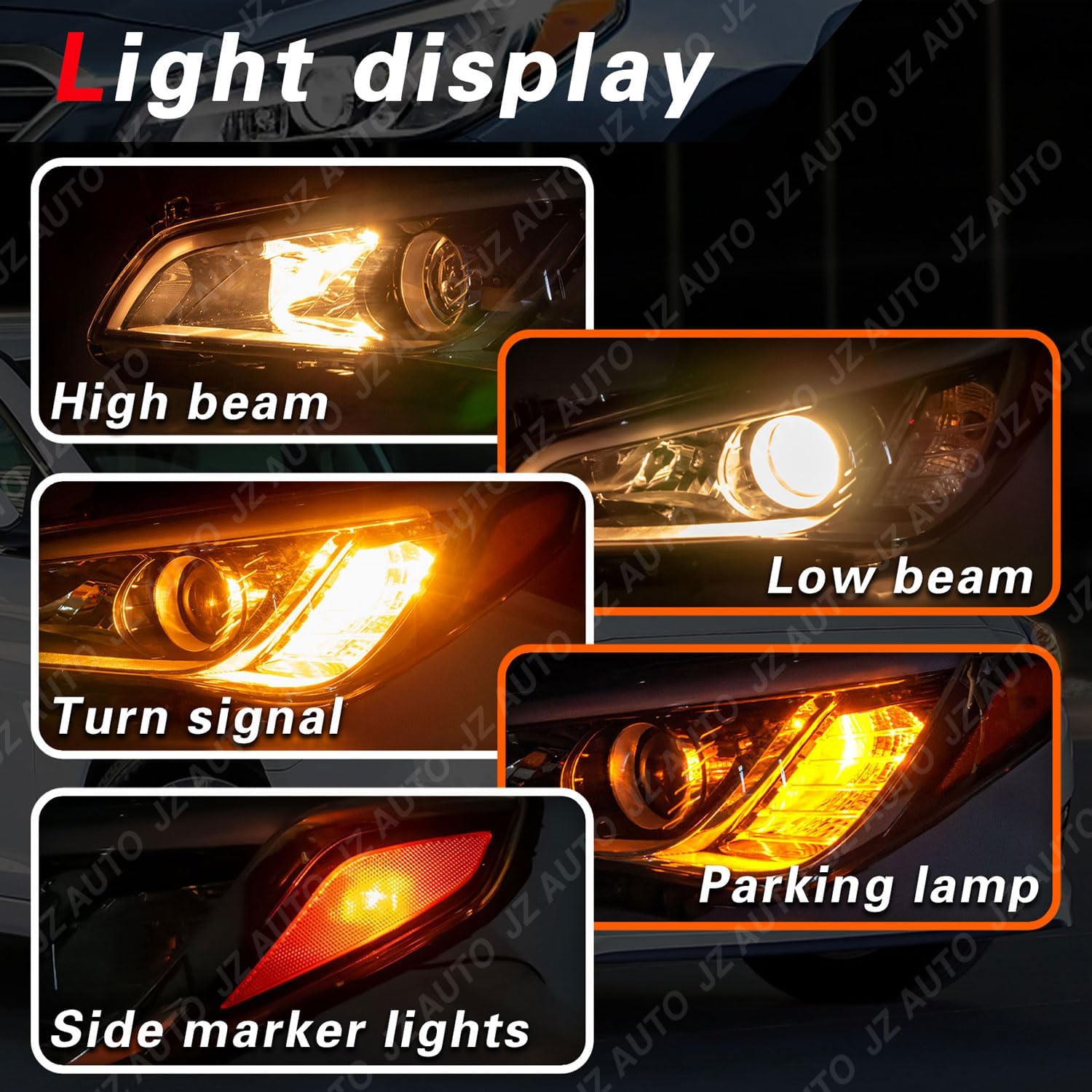 Halogen Headlight Assembly with Parking Lamp, with Bulbs, Compatible with 2015 2016 2017 Hyundai Sonata SE, Sport, Limited, ECO 92101-C2050, (Not for Hybrid), Driver Side