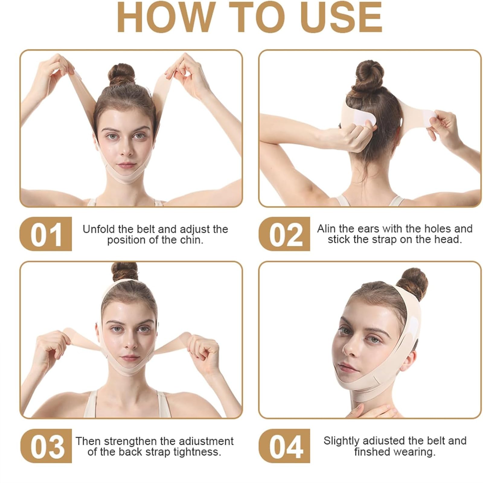 Maschera per sollevamento a V, riutilizzabile, con doppio mento, fascia per il mento ghiacciata, snellente e scolpisce la mascella, anti-invecchiamento, per una pelle rassodata, con cinghia regolabile