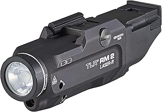 Streamlight 69448 TLR RM 1000-Lumen Rail Mounted Tactical Light with Integrated Red Laser, Includes Key Kit and 2X CR123A Lithium Batteries, Black, Box Packaged
