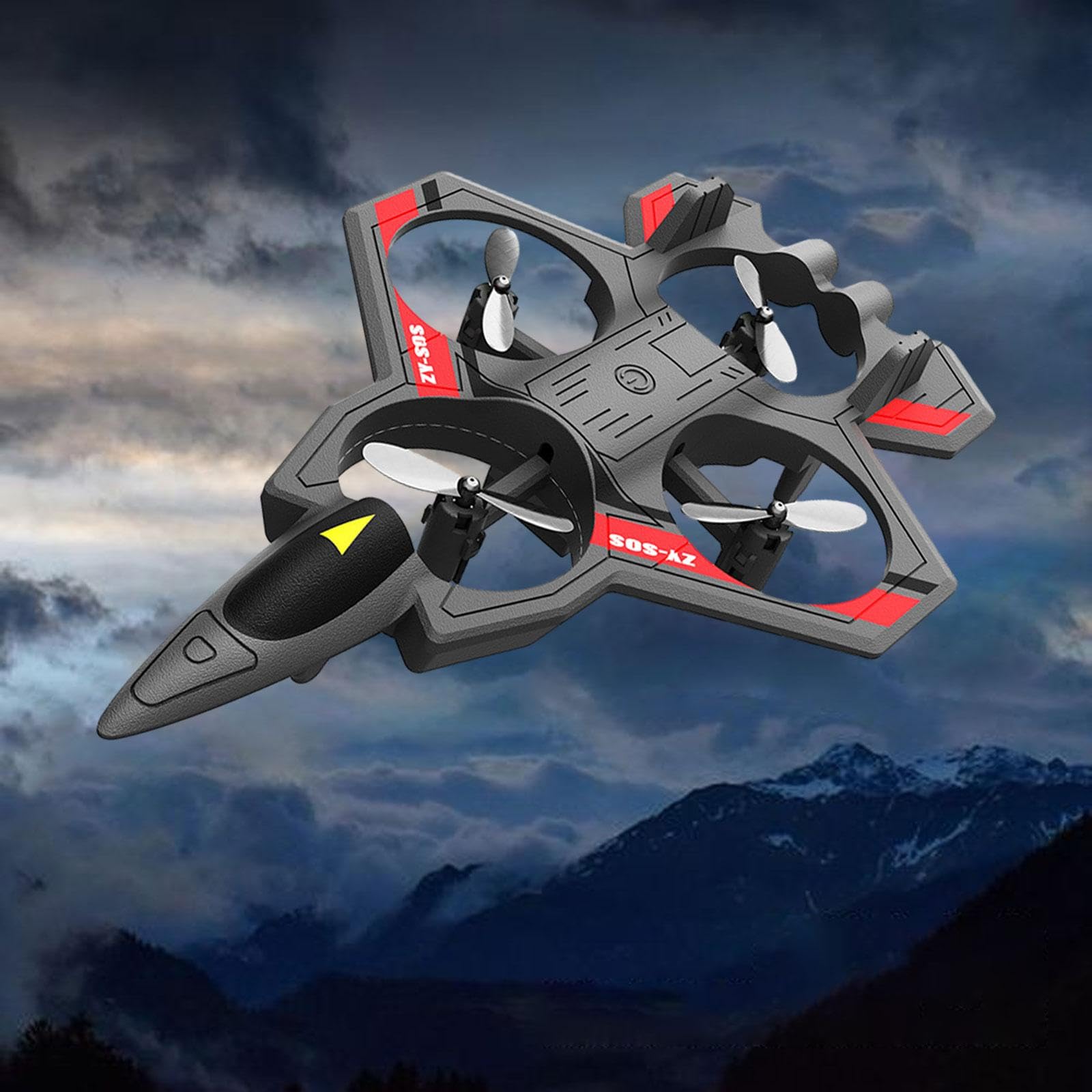 Aereo Radiocomandato Telecomando Aereo Modello RC Giocattolo Volo all’Aperto Luci Colorate Acrobazie Foam Resistente Urti Adatto per Principianti, Nero Tre Batt