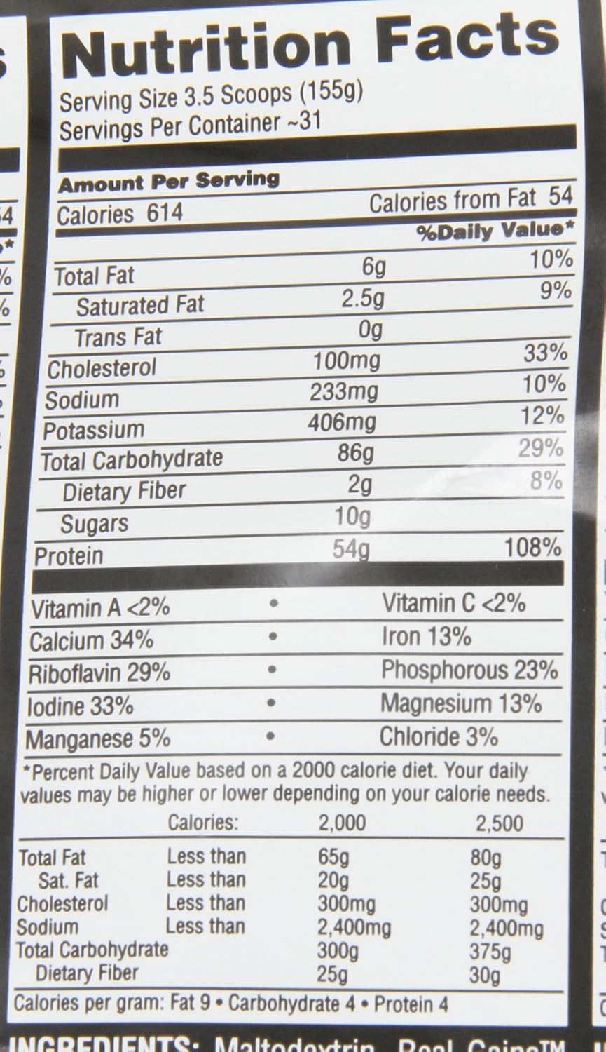 Real Gains Weight Gainer with Complex Carbs and Whey-Micellar Casein Protein Matrix Cookies & Cream 10.6#