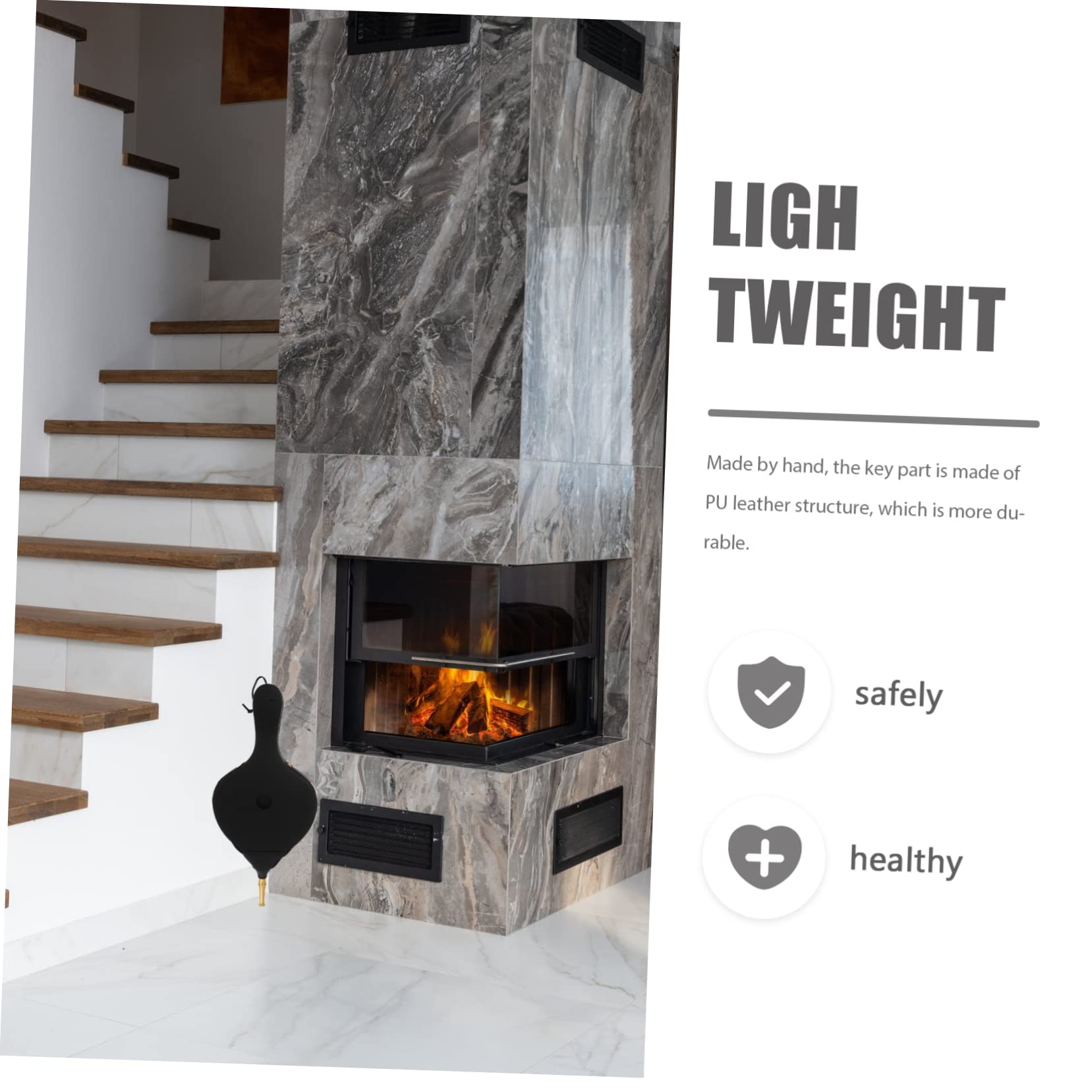 Soffietto Manuale in Legno per Caminetto e Barbecue, Leggero e Portatile, per Uso All’aperto per Ravvivare Fuoco