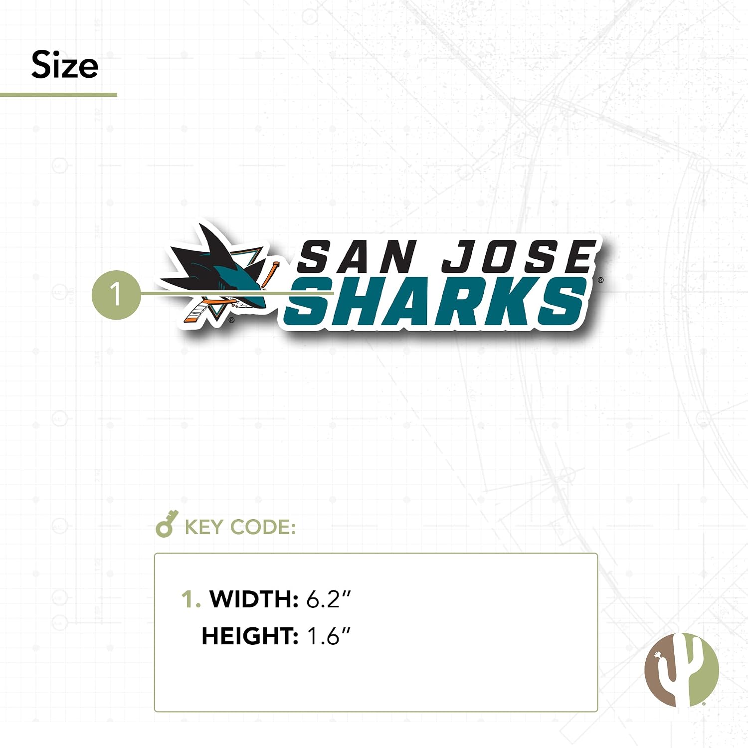 Desert Cactus San Jose Sharks Team NHL National Hockey League Sticker Vinyl Decal Laptop Water Bottle Car Scrapbook (Individual I)