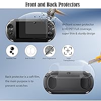 Vista 4 de JDGPOKOO 10 in 1 Accessories Kit for PS Vita 2000, Carrying Case for PSV 2000, Protective Case, Front and Back Screen Protectors, and 6Pcs Thumb