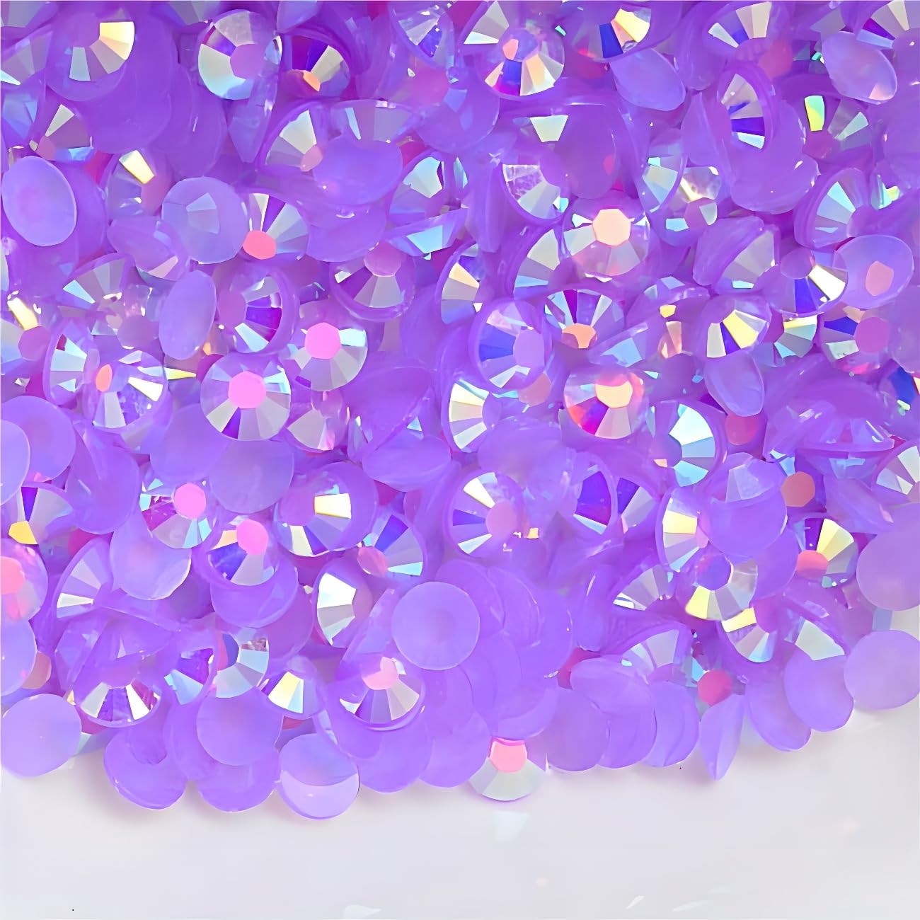 Flatback Rhinestones Round Gems for Nails Art and Crafts 4000Pcs SS6 2mm AB Crystals Glitter Stone DIY Bags Clothes Shoes (Purple AB)